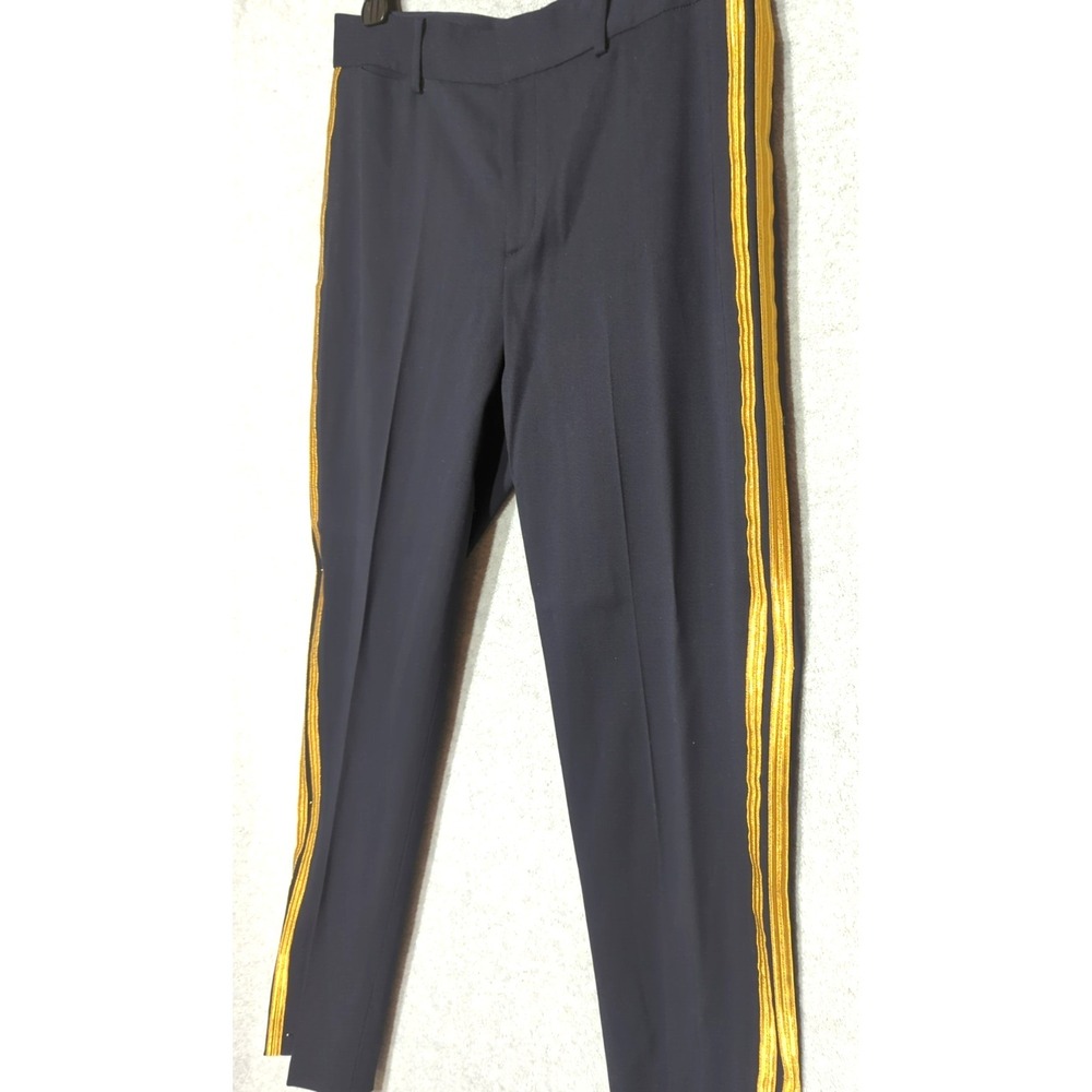 Ralph Lauren Black Label Womens Pants 4 Gold Side Stripes Virgin Wool USA Made